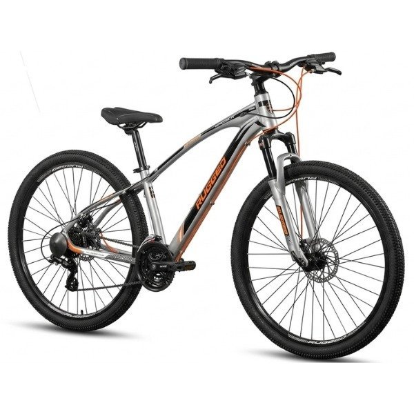 BICICLETA RUGGED GAZELA HIDRÁULICA GRIS NARANJA - Imagen 2