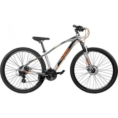 BICICLETA RUGGED GAZELA HIDRÁULICA GRIS NARANJA